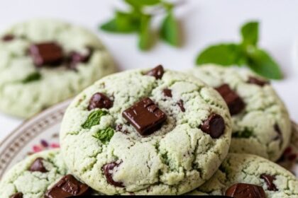 Soft Mint Chocolate Chip Cookies