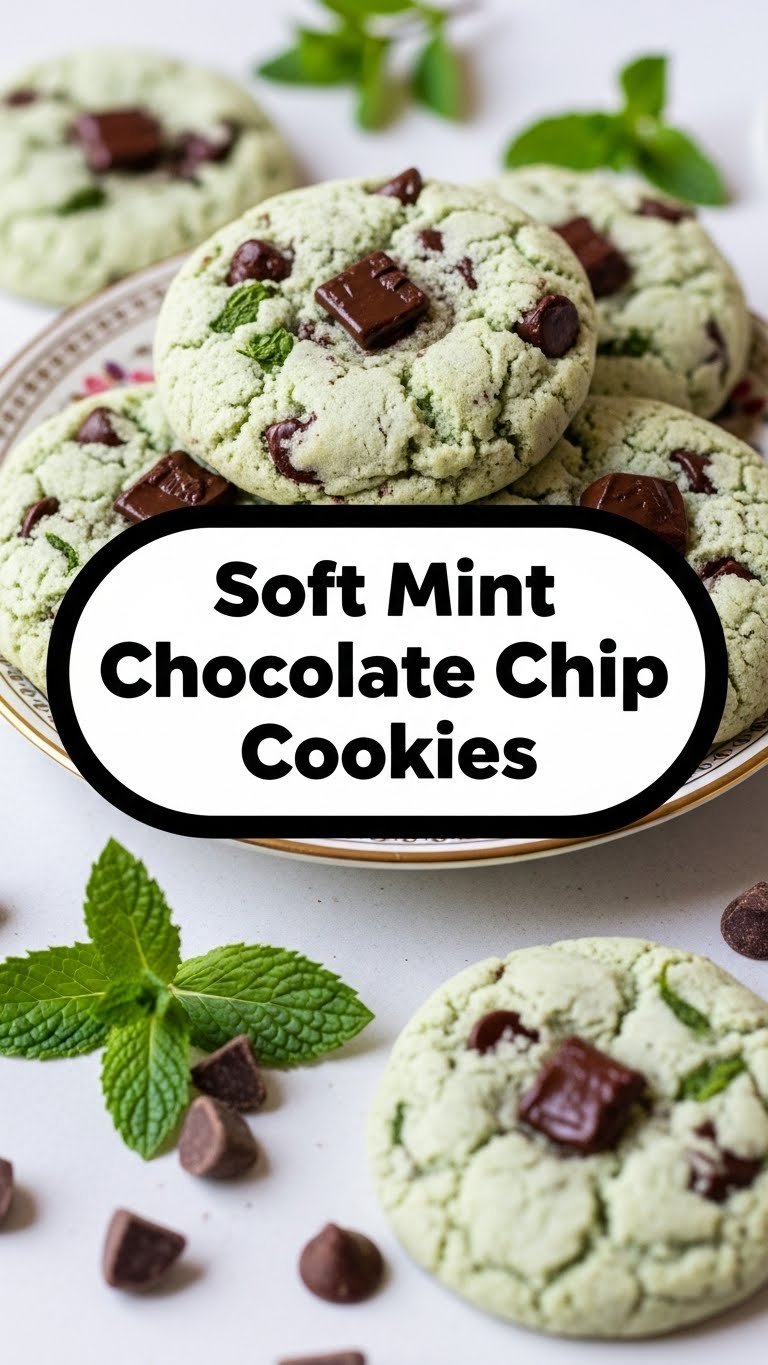 Soft Mint Chocolate Chip Cookies
