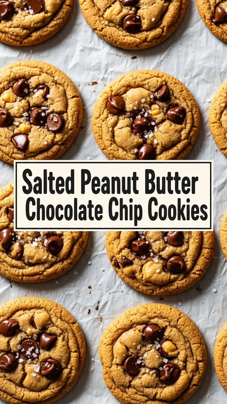 Salted Peanut Butter Chocolate Chip Cookies