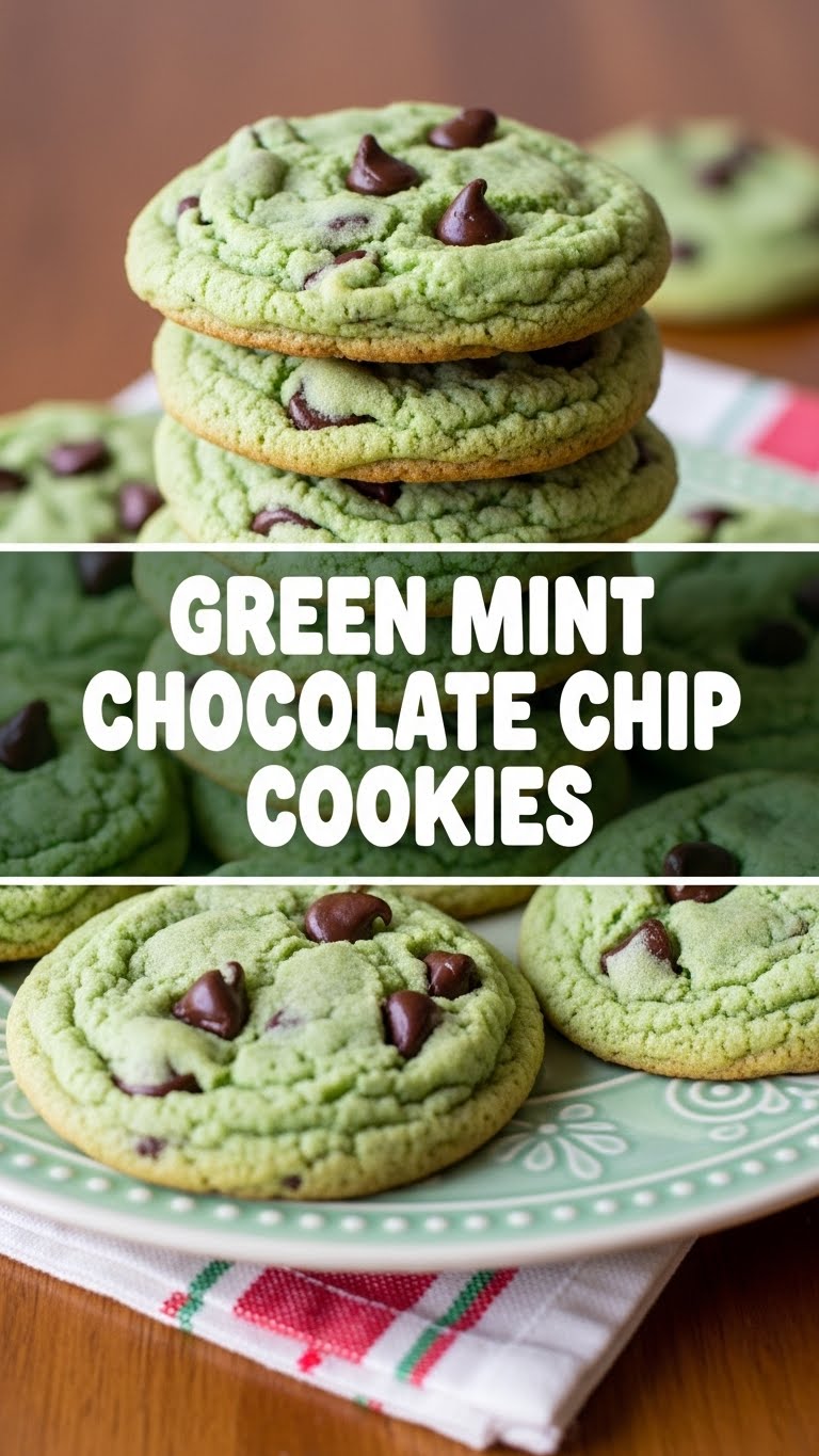 Green Mint Chocolate Chip Cookies