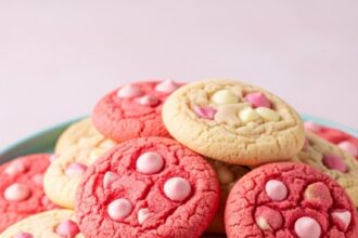 Pink White Chocolate Chip Cookies