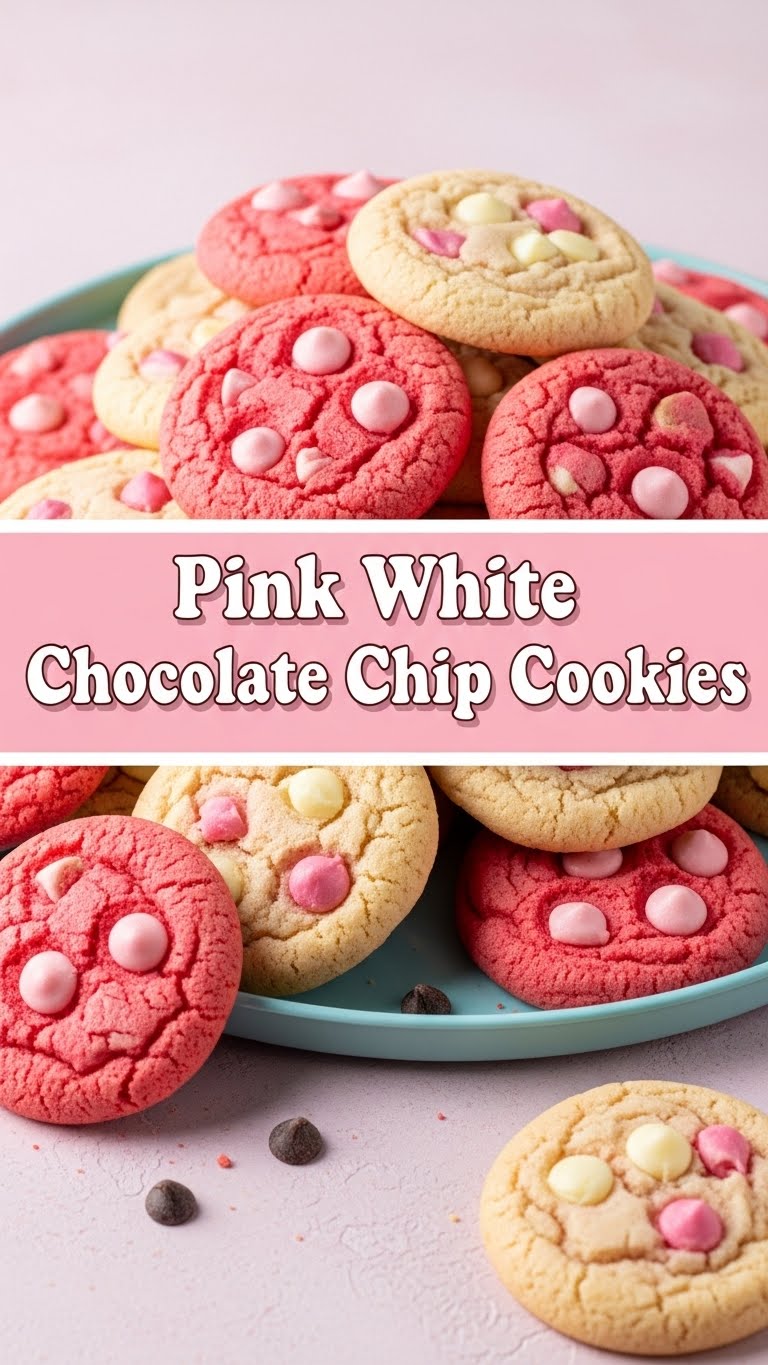 Pink White Chocolate Chip Cookies