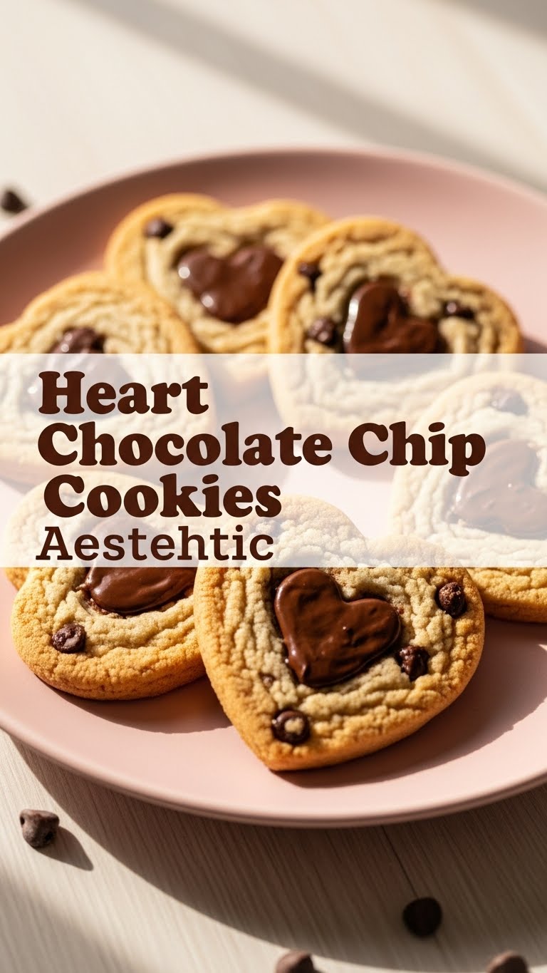 Heart Chocolate Chip Cookies Aesthetic