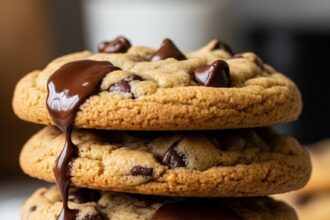 Chocolate Chip Cookies Stacked
