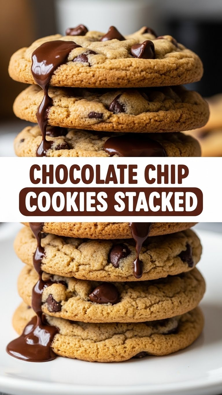 Chocolate Chip Cookies Stacked