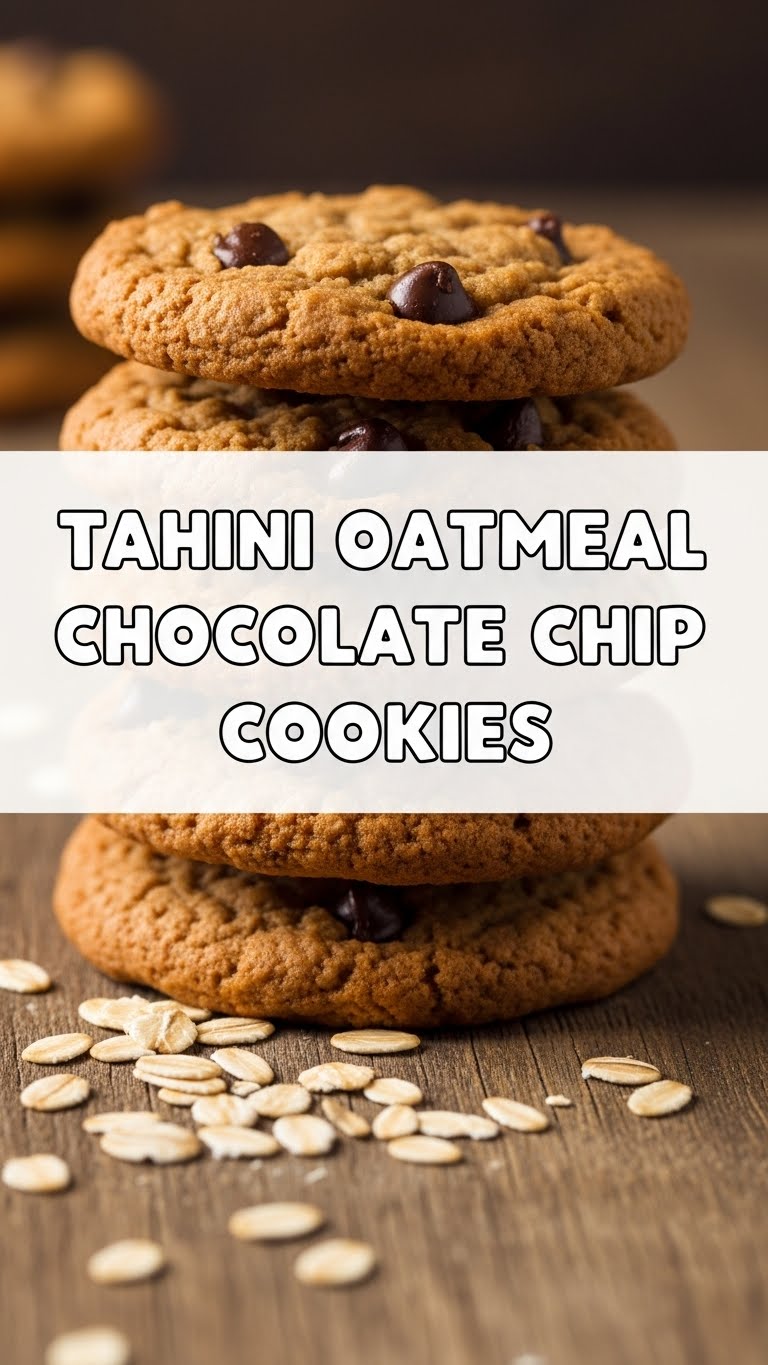 Tahini Oatmeal Chocolate Chip Cookies