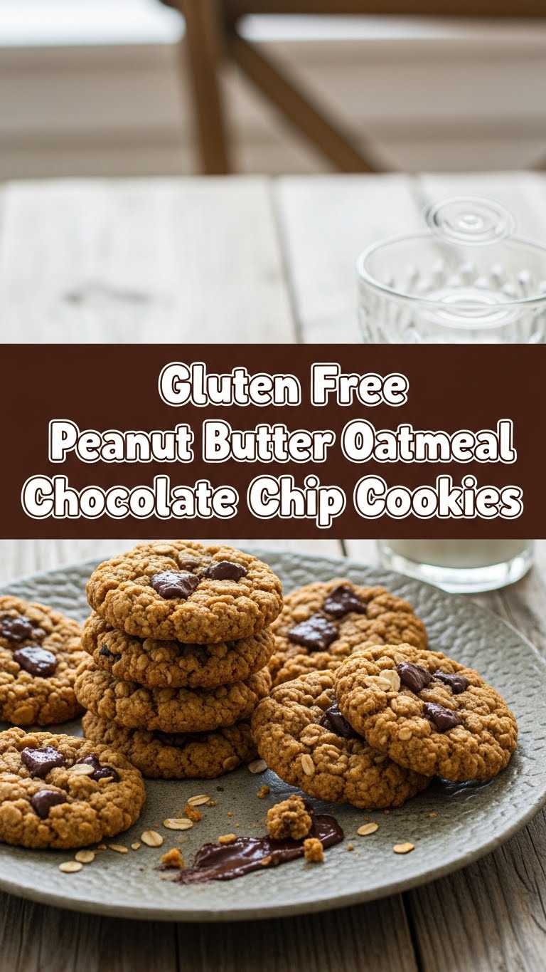 Gluten Free Peanut Butter Oatmeal Chocolate Chip Cookies