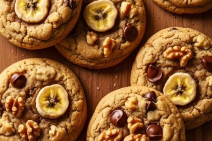 Banana Walnut Chocolate Chip Cookies