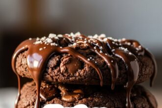 Eggless Double Chocolate Chip Cookies