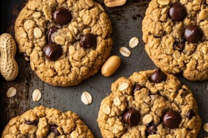 Peanut Butter Chocolate Chip Oat Cookies