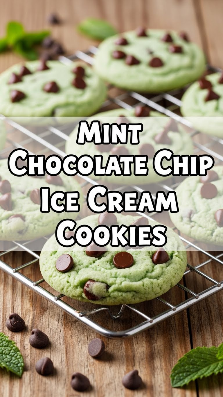Mint Chocolate Chip Ice Cream Cookies