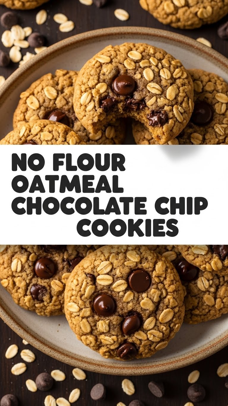 No Flour Oatmeal Chocolate Chip Cookies