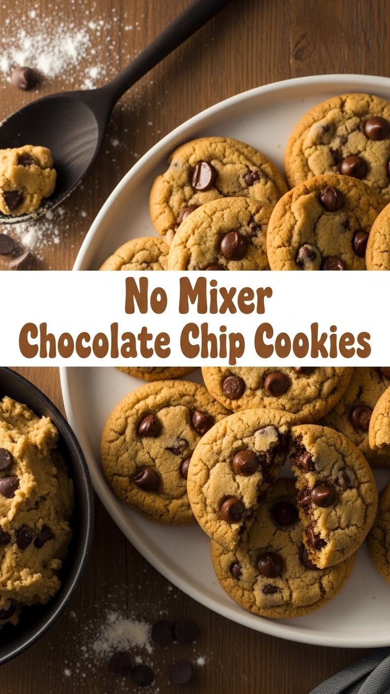No Mixer Chocolate Chip Cookies