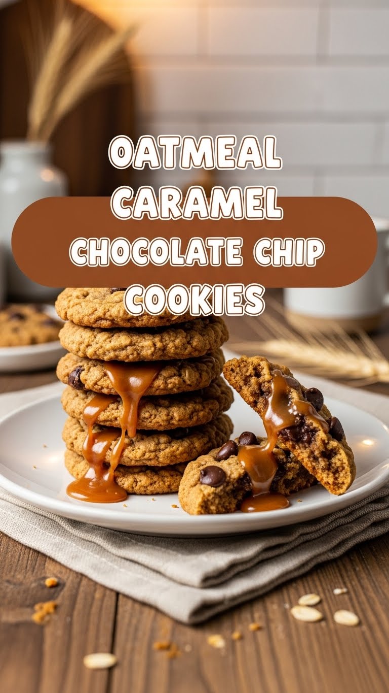 Oatmeal Caramel Chocolate Chip Cookies