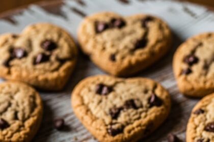 Heart Shaped Chocolate Chip Cookies