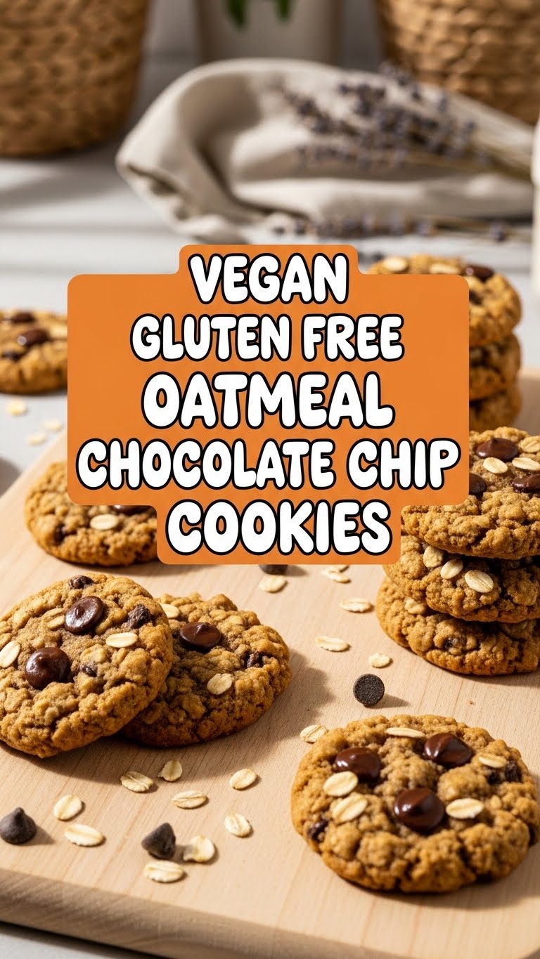 Vegan Gluten Free Oatmeal Chocolate Chip Cookies