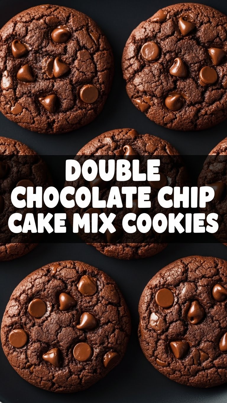 Double Chocolate Chip Cake Mix Cookies