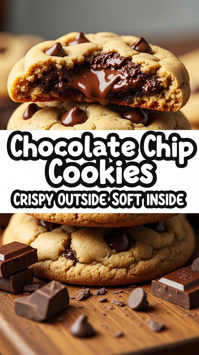 Chocolate Chip Cookies Crispy Outside Soft Inside