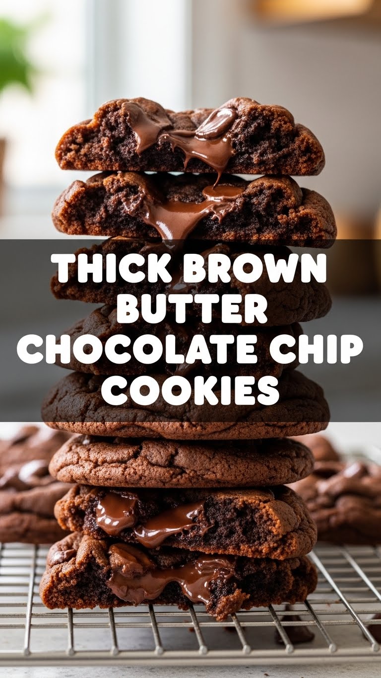 Thick Brown Butter Chocolate Chip Cookies
