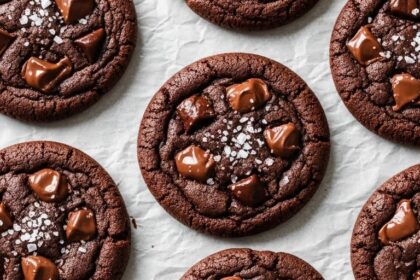 Salted Double Chocolate Chip Cookies