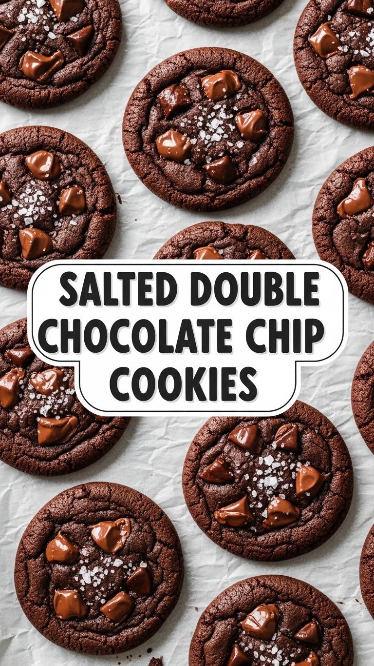 Salted Double Chocolate Chip Cookies