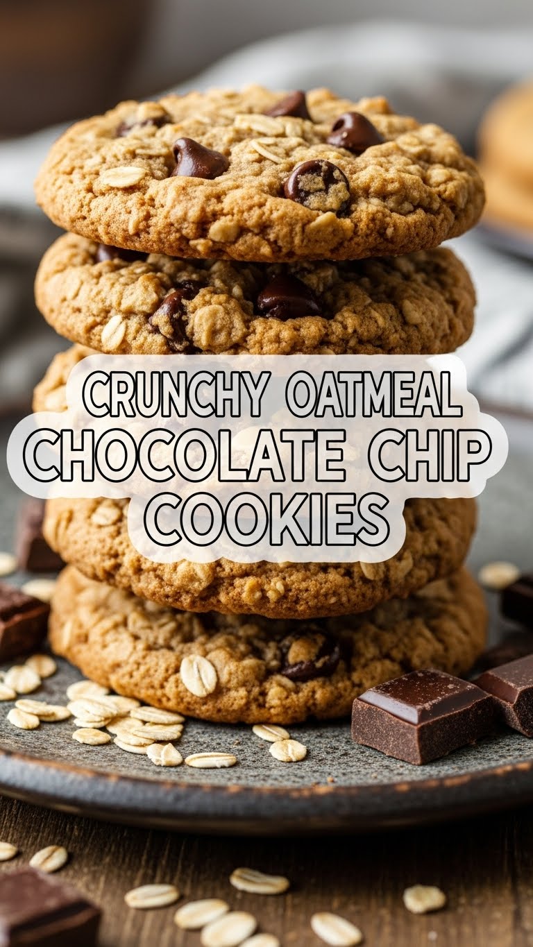 Crunchy Oatmeal Chocolate Chip Cookies