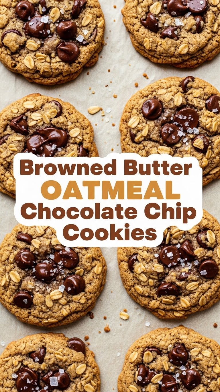 Browned Butter Oatmeal Chocolate Chip Cookies