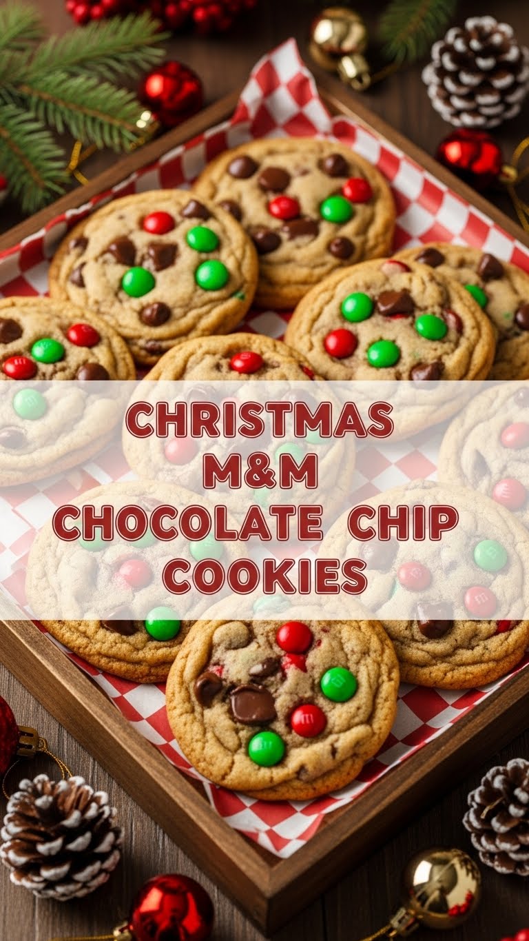 Christmas M&M Chocolate Chip Cookies