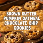 Brown Butter Pumpkin Oatmeal Chocolate Chip Cookies