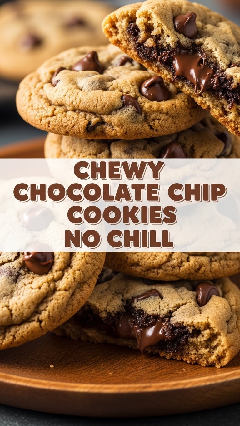 Chewy Chocolate Chip Cookies No Chill