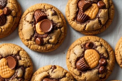 Reeses Stuffed Chocolate Chip Cookies