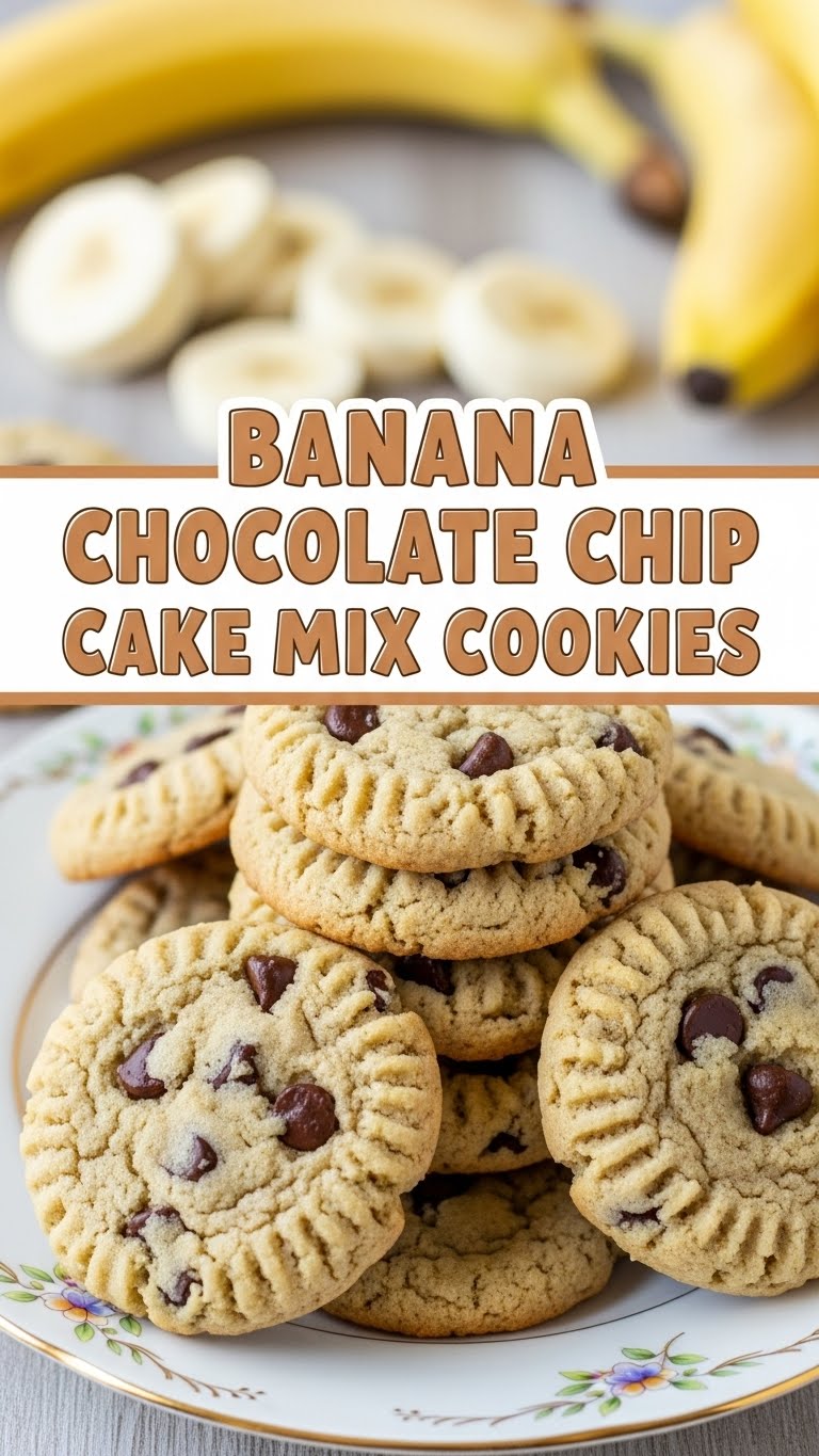 Banana Chocolate Chip Cake Mix Cookies