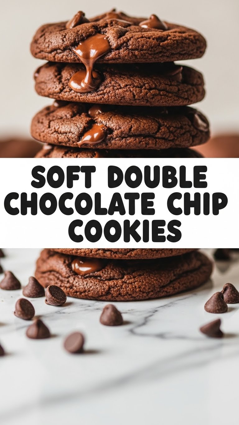 Soft Double Chocolate Chip Cookies