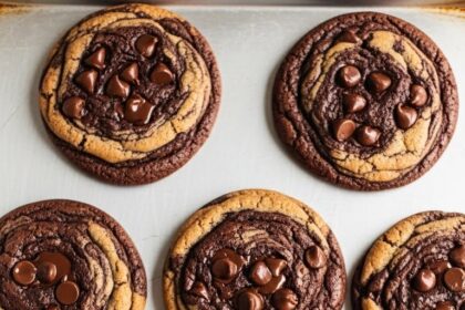Chocolate Chip Brownie Swirl Cookies