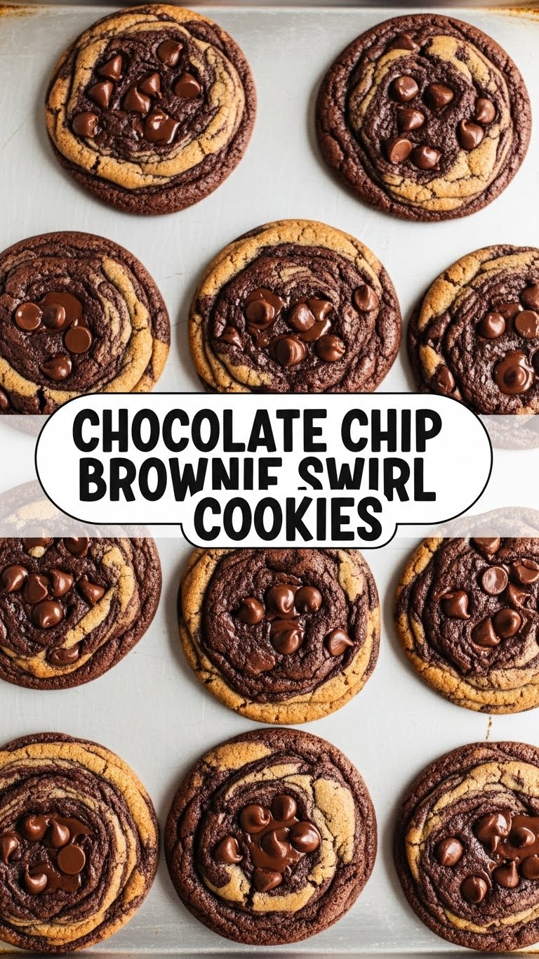 Chocolate Chip Brownie Swirl Cookies