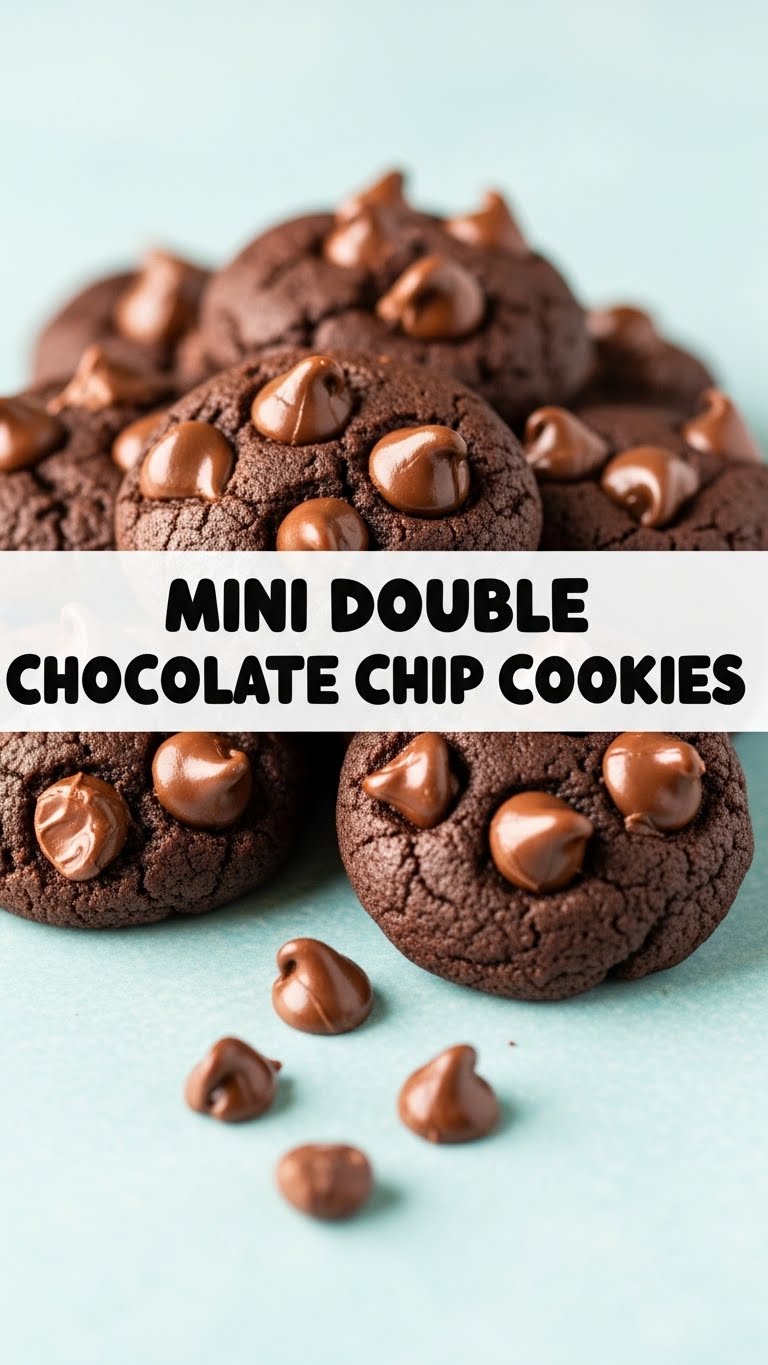 Mini Double Chocolate Chip Cookies