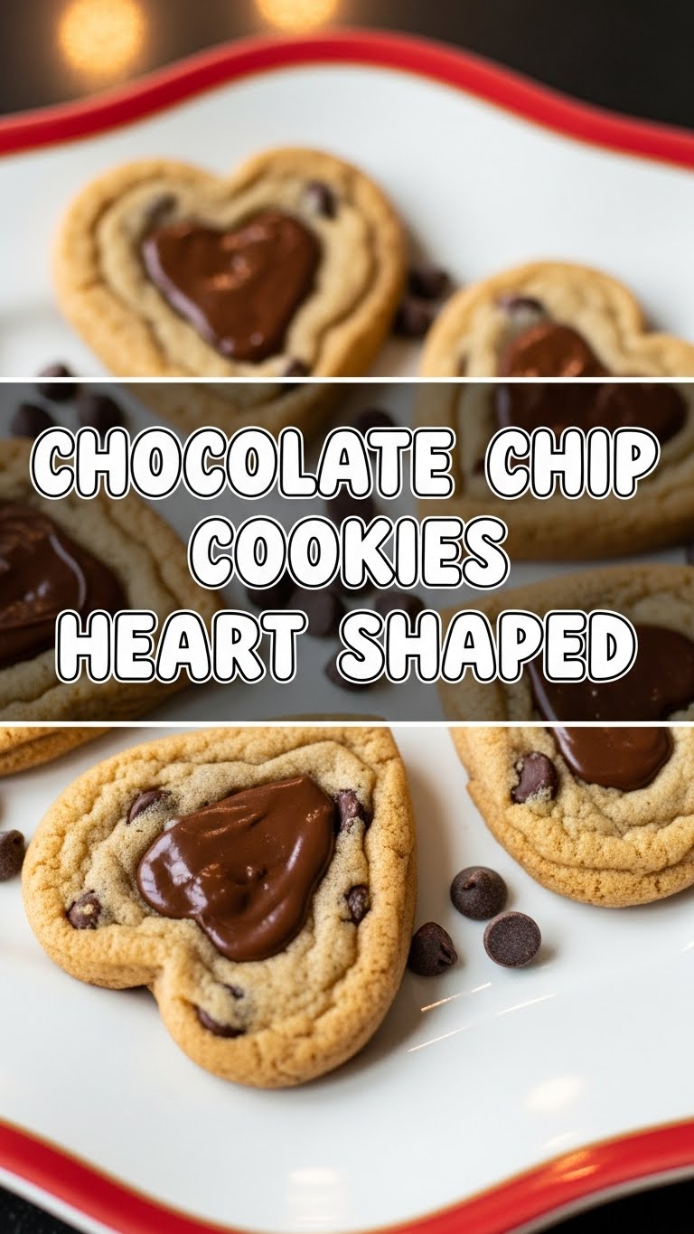 Chocolate Chip Cookies Heart Shaped