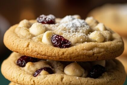 White Chocolate Chip Cookies With Dried Cranberries
