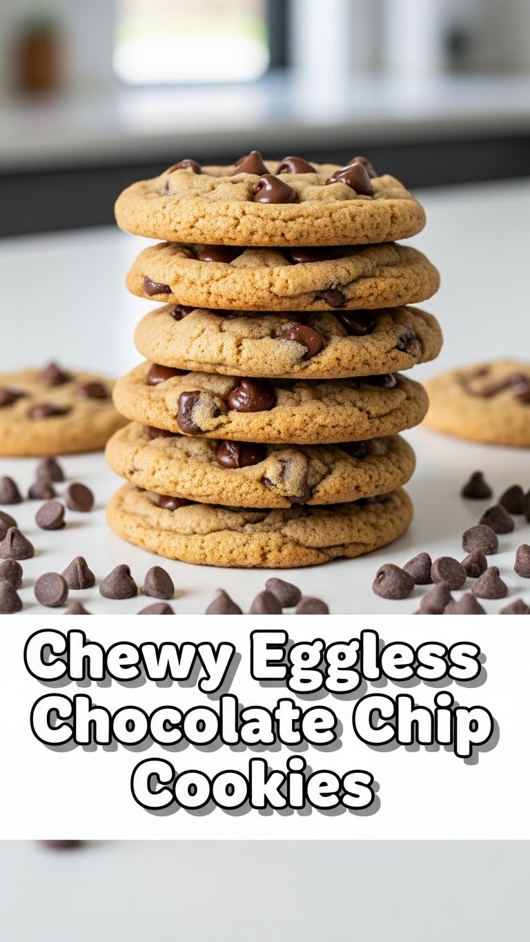 Chewy Eggless Chocolate Chip Cookies