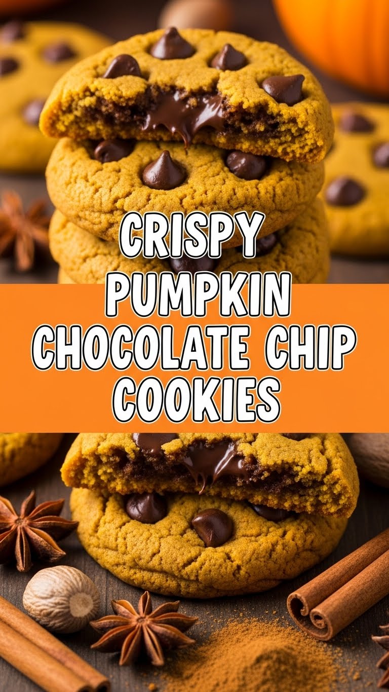 Crispy Pumpkin Chocolate Chip Cookies