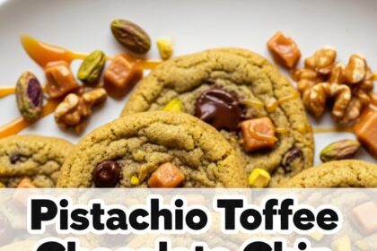 Pistachio Toffee Chocolate Chip Cookies