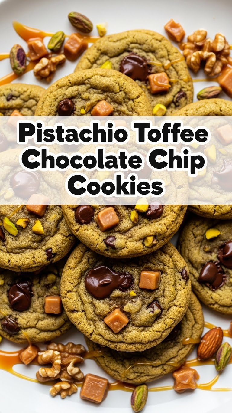 Pistachio Toffee Chocolate Chip Cookies