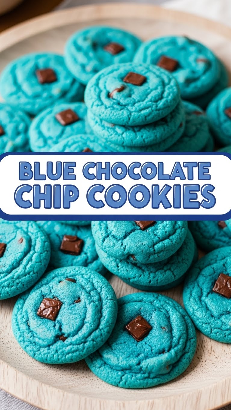 Blue Chocolate Chip Cookies