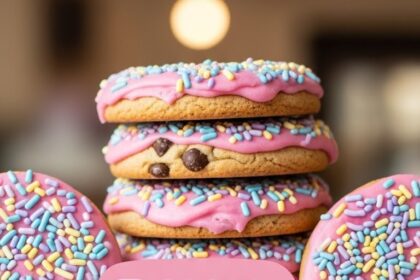 Pink Chocolate Chip Cookies