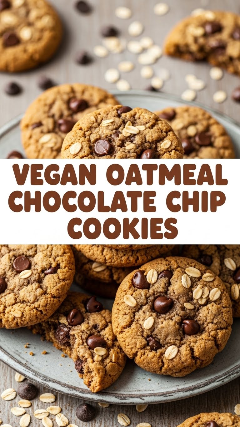 Vegan Oatmeal Chocolate Chip Cookies