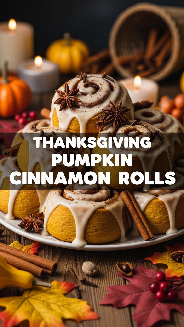 Thanksgiving Pumpkin Cinnamon Rolls