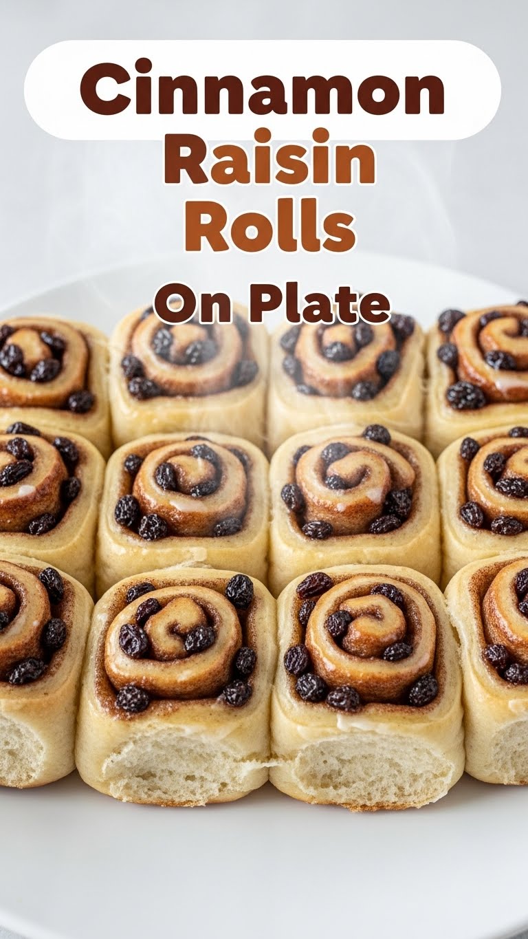 Cinnamon Raisin Rolls On Plate