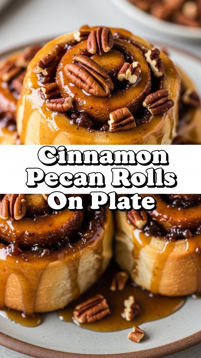 Cinnamon Pecan Rolls On Plate