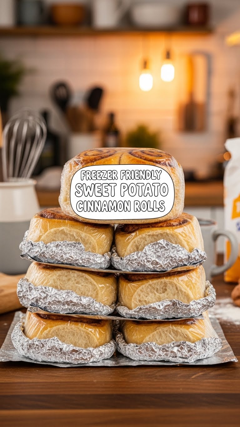 Freezer Friendly Sweet Potato Cinnamon Rolls
