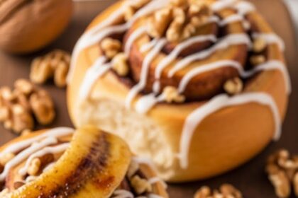 Banana Walnut Cinnamon Rolls